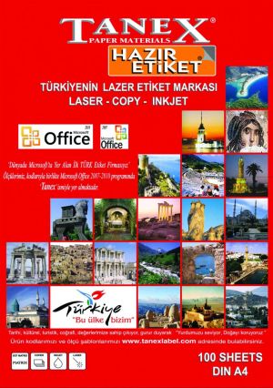 BİLGİSAYAR ETİKETİ LAZER RENKLİ FLORSAN TANEKS