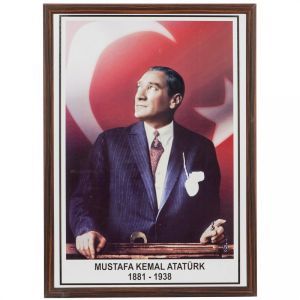 ATATÜRK LEVHA AHŞAP MDF ÇERÇEVE 35*50 TEK
