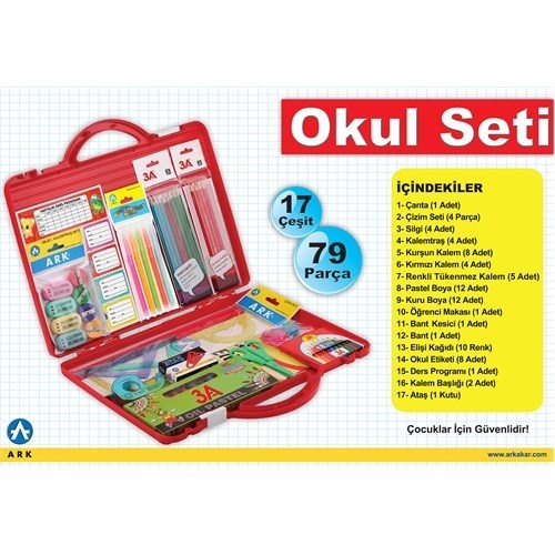 ARK OKULSETİ- BOYAMA  ÇANTA SETİ