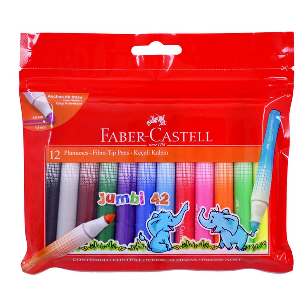 12  Lİ KEÇELİ KALEM  JUMBO FABER NEON-FLORESAN