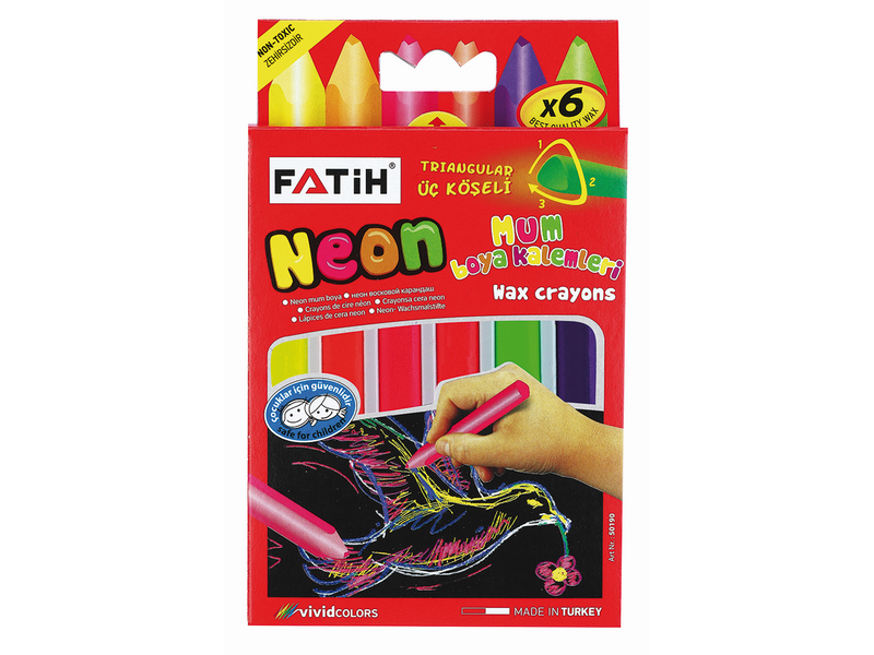 FATİH NEON WAX CRAYONS ÜÇGENJUMBO 6 RENK