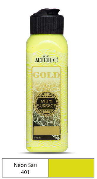 AHŞAP-AKRİLİK BOYA ARTDECO GOLD METALİK-İ NEON 140 ML