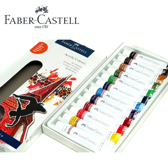 AKRİLİK  BOYA FABER-ADEL CAST.TÜP 12 Lİ