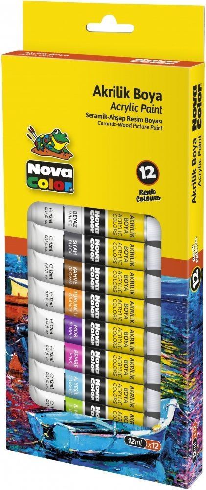 AHŞAP-AKRİLİK BOYA NOVACOLOR 12 Lİ TAKIM  179