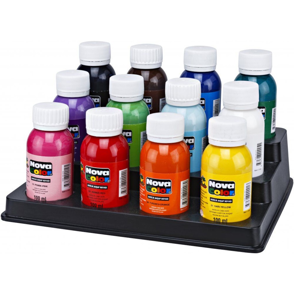 AHŞAP-AKRİLİK BOYA NOVACOLOR 12 Lİ TEK
