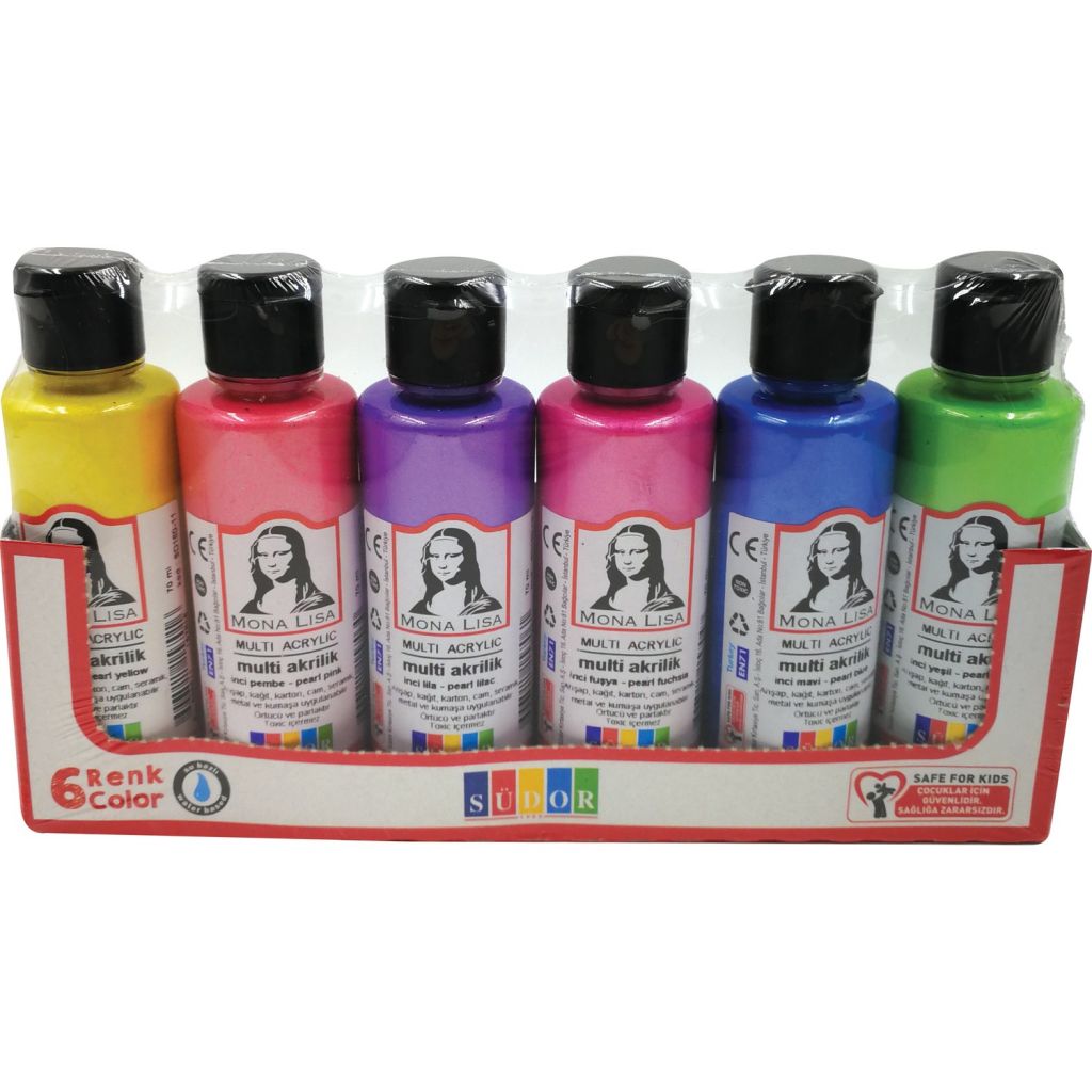 AKRİLİK BOYA SÜDOR-6 LI  İNCİ  70 ML SET